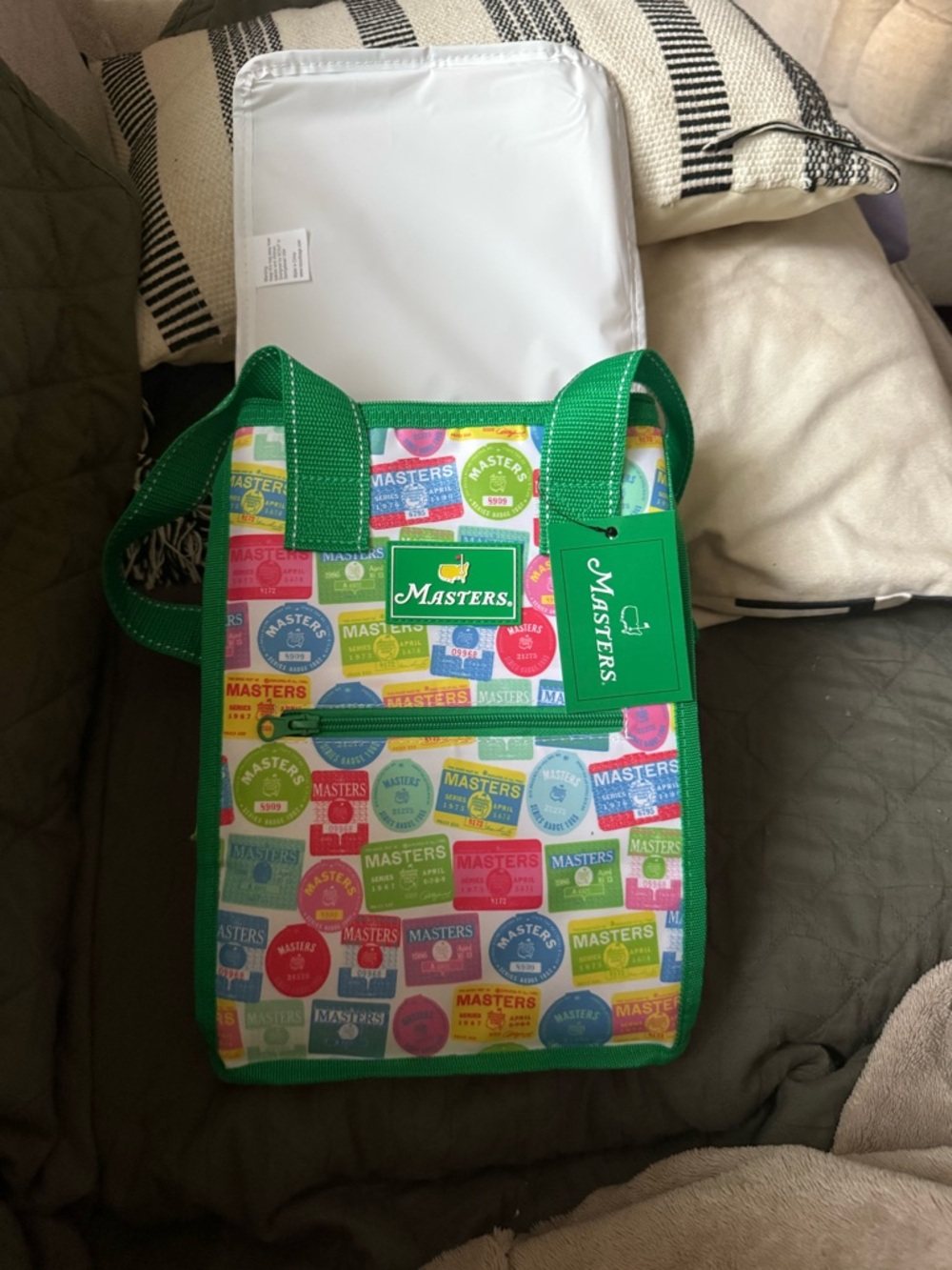 NEW 2026 Scout Masters Cooler Tote Bag in Green with Multicolor Logo Print - Picture 2 of 2